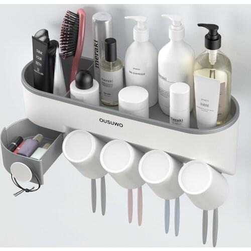 Toothbrush Holder Automatic Bathroom Accessories Set Electric Toothbrush Toothpaste Squeezer Toothpaste Dispenser Wall Mounted