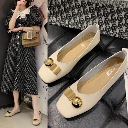 2021 Designer Brand Womens Loafers Shoes PU Leather Womens Shoes Slip On Shallow Flats Shoes For Seasons Shoes Luxury Brand