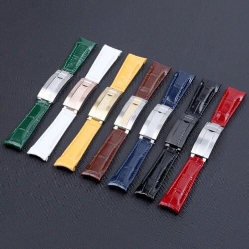 Watch accessories leather watch strap men and womenfor Rolex green water ghost Daytona yacht log type leather belt 20mm*9mm