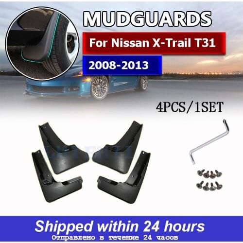 Molded Car Mud Flaps For Nissan X-Trail T31 2008-2013 Xtrail Splash Guards Mud Flap Mudguards Fender 2009 2010 2011 2012