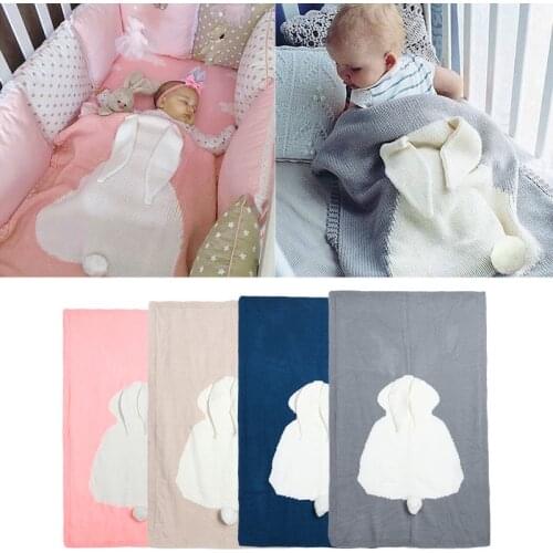 Cute Baby Blankets Infant Kids Rabbit Soft Warm Wool Swaddle Kids Bath Towel Lovely Newborn Baby Bedding Props Baby Blankets