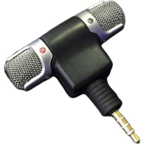 Mini 3.5mm Jack Microphone Supports 2 Channel Recording. For Recording Mobile Phone Studio Interview Microphone For Smartphone