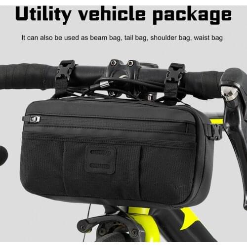 Polyester Premium Multifunctional Handlebar Bag Black Handle Bar Bag Portable for Outdoor