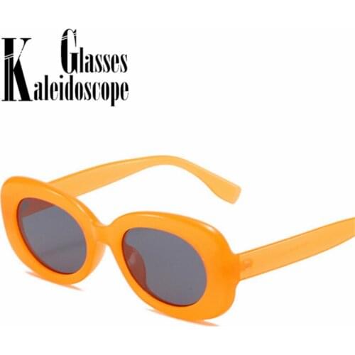 Fashion Oval Sunglasses Women Men Vintage Small Black Sun Glasses ladies Clear Pink Eyewear Shades UV400 Outdoor Goggles