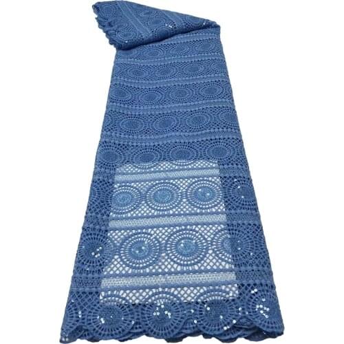 Fashion Sequins Lace French African Cord Guipure Lace Fabric 2021 High Quality French Water Soluble Lace Fabric For Wedding Sew