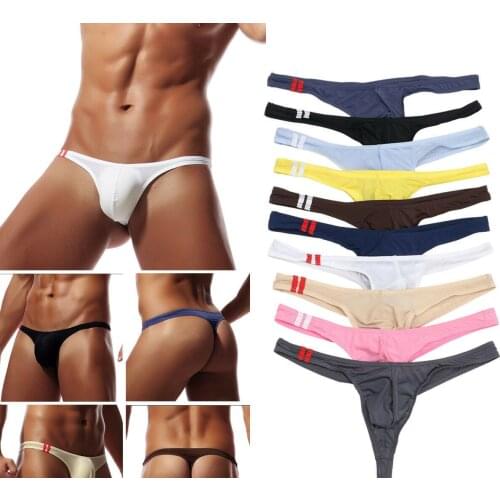 Mens Underwear T-Back G-String Briefs Sexy Breathable Tangas Thong Lingerie Fashion Breathless Thong Male Wholesale