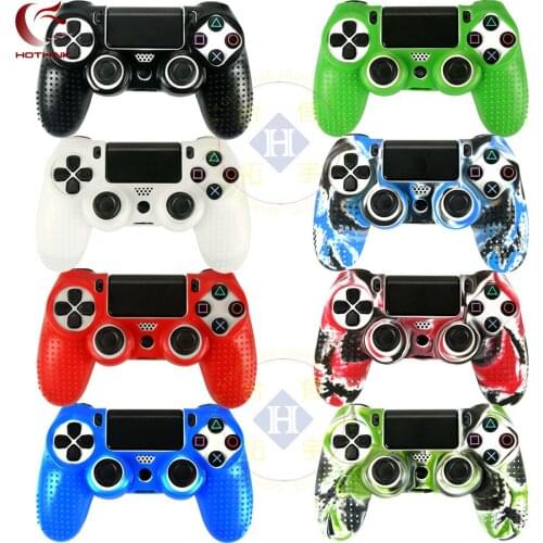 HOTHINK 2nd New Silicone Cover Case +Thumbstick Joystick Cover Grips Caps For Playstation 4 PRO SLIM Dualshock 4 Controller