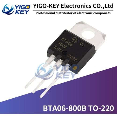 10PCS BTA06-800B TO-220 BTA06-800C TO220 Transistor 8A 600V BTA06800B BTA06800C BTA06800 New and Original IC