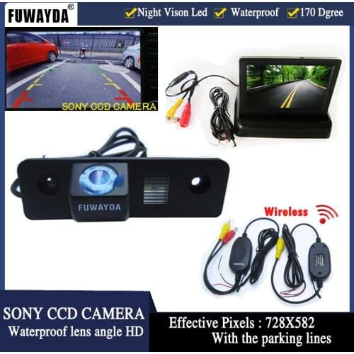 FUWAYDA SONY CCD Parking Monitors LED Car Rear View Camera 4.3' foldable Mirror Monitor for VW Skoda ROOMSTER OCTAVIA TOUR FABIA