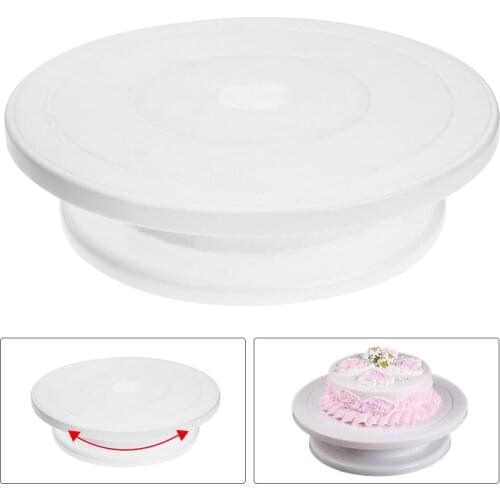 Plastic Cake Plate Turntable Rotating Anti-skid Round Cake Stand Cake Decorating Rotary Table Kitchen DIY Pan Baking Tool