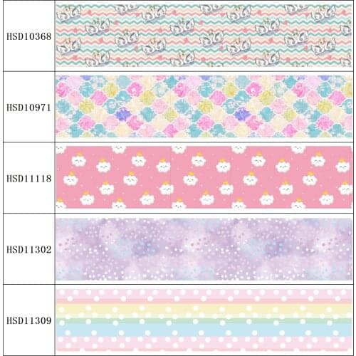 22MM 25MM 38MM 50MM 75mm Printed Pattern on Grosgrain Ribbon for diy ribbon