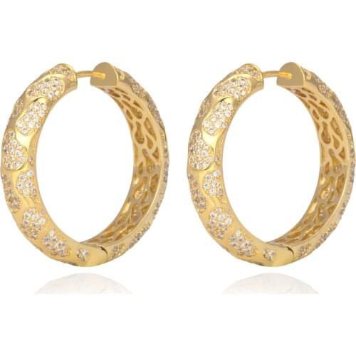 TIRIM Luxury Trendy Crystal Big Hoop Earrings For Women Cubic Zircon Banquet Nigeria Party Jewelry Wedding Prom Anniversary Gift