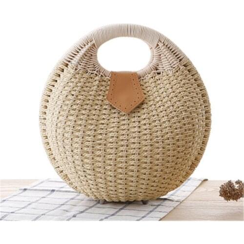 Shell Portable Personality Cute Rattan Woven Handbags Women New Fashion Bags Designer