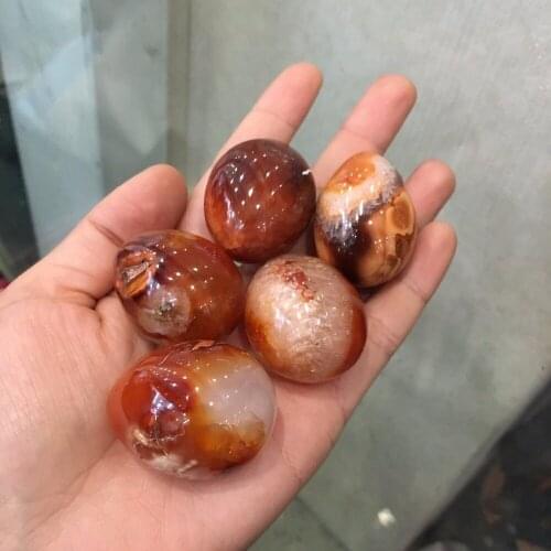 Cute small size natural red agate egg reiki healing crystals gemstone play rock egg wholesale price