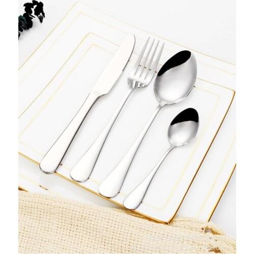Dinnerware Set 4 PCS Cutlery Set Stainless Steel Western Tableware Classic Dinner Set Knife Fork Restaurant Dining TeaSpoon Set