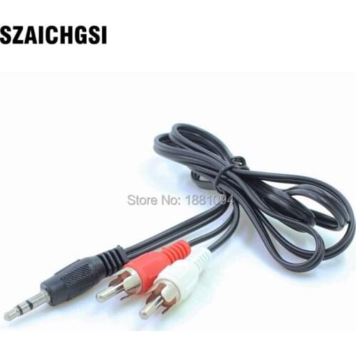 SZAICHGSI 3.5mm plug Jack to 2 RCA Male Audio Y adapter adapter Cable Kabel Cord AUX for Mp3 TV Sound Speaker wholesale 1000pcs