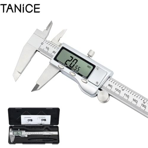 TANiCE Electronic Digital Caliper 6 Inch 150 mm Stainless Steel Digital Caliper Inch Metric Fraction Conversion Measuring Tool