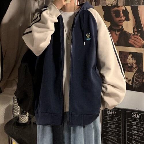 Zip Hoodie Womens Fashion 2021 New Fall Womens Long Sleeve Tops Cute Bear Print Sweater Mens Hooded Cardigan Sweatshirt