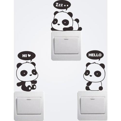 Living room Decoration Vinly wall Sticker Creative bedroom panda little dogs switch Decorations stickers