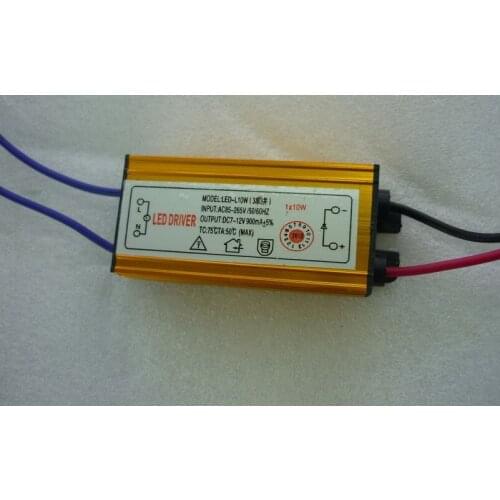 2pcs Gold color ce rohs 10W Waterproof Constant Current LED Driver DC7V~12V 900mA for 10w led chip 2 years warranty 2pcs/lot
