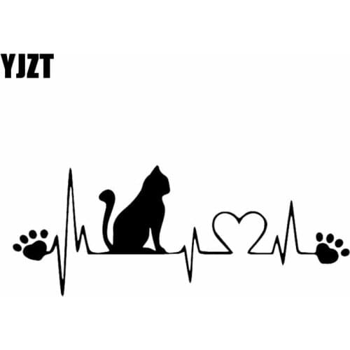 YJZT 18.1X7.1CM Funny Cat Car Sticker Cat Mom Cat Dad Paw print Vinyl Window Car Decal Black/Silver C24-1672