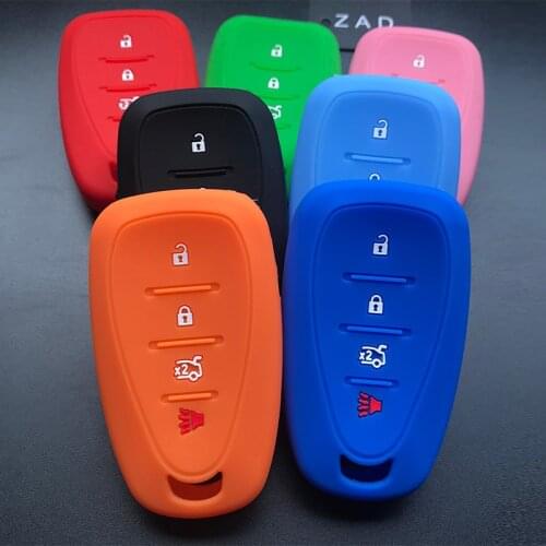 ZAD Silicone Car Key Cover Case FOB For Chevrolet Cruze 2016 Malibu XL Camaro Smart 3 button Remote Key Case Jacket