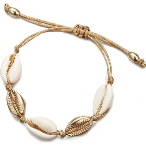 2021 Sale Pulseira Feminina Fashion New Manual Accessories The Contracted Joker Natural Braided Rope Bracelet Natural Shell