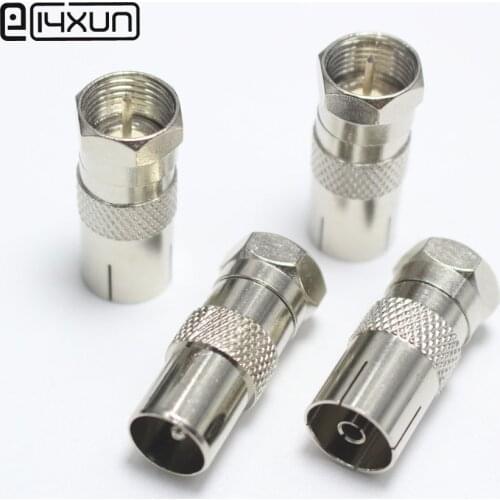 1pair Inch F Male Plug to RF TV Male Female Plug jack 9.5 TV General Head Inch Plug Revolution Connector Antenna Audio Adapter