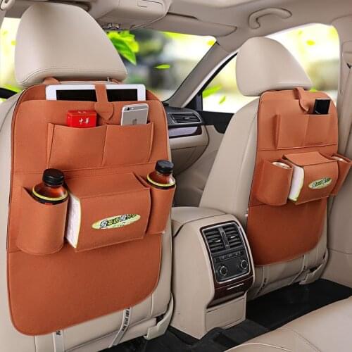 Car Seat Hanging Paper Box Auto Storage Seat Back Pocket Felt Car Storage Bag Drink Cup Holder Storage Box Organizer