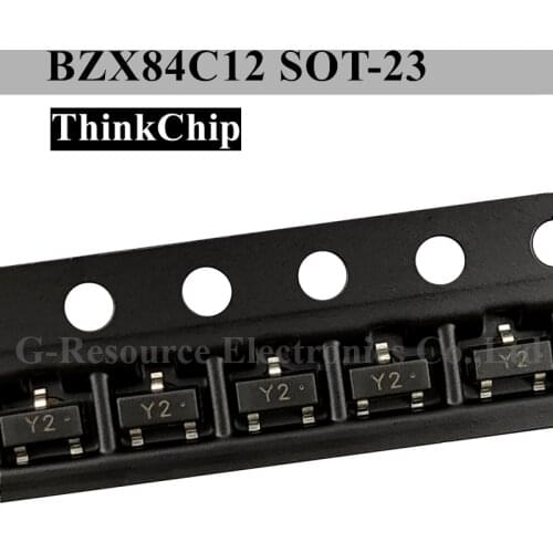 100pcs) BZX84C12 SOT-23 BZX84 12V S0T23 SMD Voltage stabilized diode (Marking Y2)