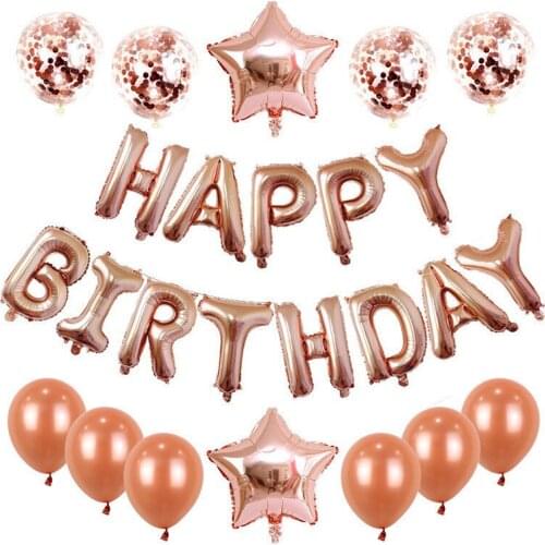 13pcs Pink Foil Letter Balloons Happy Birthday Party Decoration Kids Blue Birthday Balloons Event Supplies Alphabet Foil Balloon