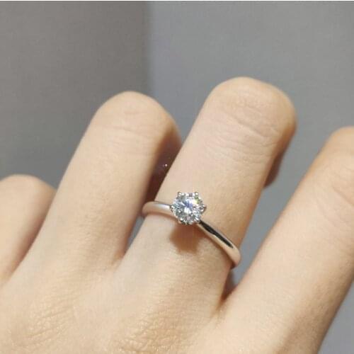 14K White Gold Ring Moissanite Ring Classic Engagement Wedding Anniversary ring Jewerly 1ct 2ct 3ct VVS1 moissanite