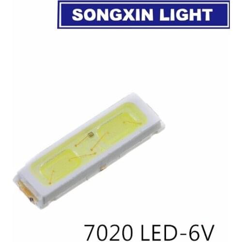200pcs 7020 LED 6v Backlight 0.5W 55LM Cool white LCD Backlight for TV TV Application smd 7020 diode