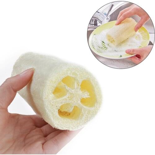 3 Pcs Natural Anti-Oil Kitchen Loofah Sponge Scrubber Cleaning Brush Absorbent Loofah Dish Towel Kitchen Tools