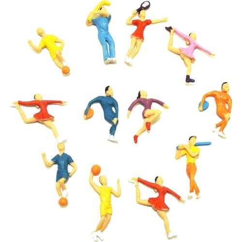 30pcs/lot architecture scale model sports figures 1:50 miniature color people for diorama construction road race scene making
