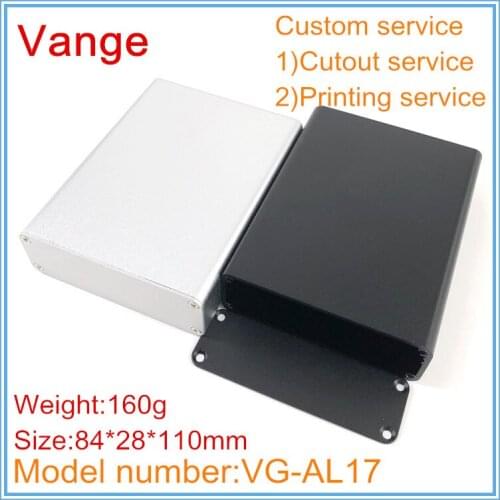 5pcs/lot black color injected aluminum box diy enclosure 6063-T5 aluminum shell 84*28*110mm for control device