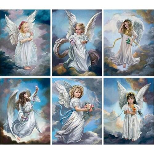 5D DIY Diamond Painting Angel Cross Stitch Diamond Embroidery Girl Rhinestones Pictures Mosaic Sale Home Decor Art Painting