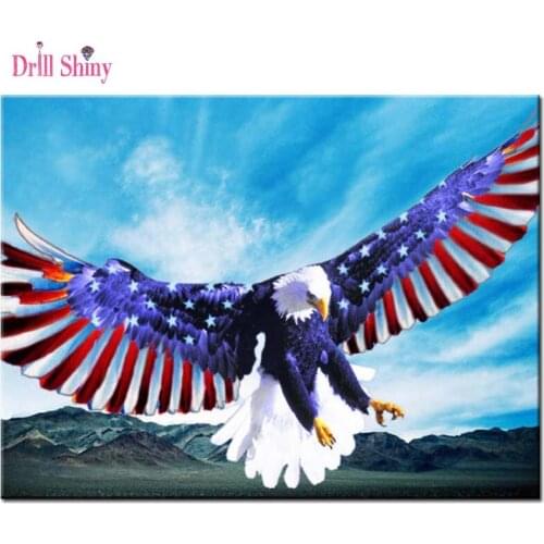 DIY 5d diamond painting animal picture diamond embroidery eagle stickers cross stitch round diamond mosaic painting rhinestones