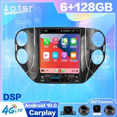 Android 10 Tesla For Volkswagen Tiguan 2010 2011 - 2013 Car GPS Navigation Auto Radio Stereo Multimedia Player HeadUnit No 2 din