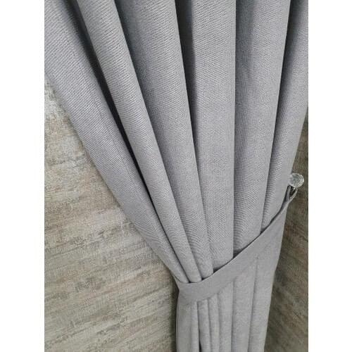 Bbb Knitting Cationic Textured Background Curtain 2 Pcs 80x260 cm Size