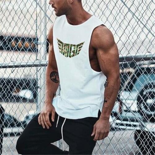 Running Sleeveless shirt Bodybuilding Clothing Fitness Stringer Tank top Singlet Muscle Vest Workout Gym Men Sport top man