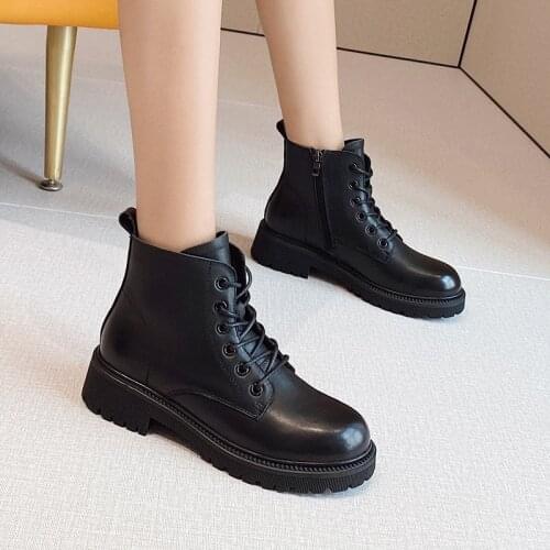 Top layer cowhide boots womens autumn 2021 new thin single boots short boots thin boots women shoes black boots