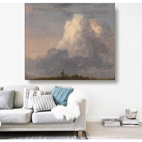 Citon Canvas Oil painting Thomas Cole《The soul of all scenery- Clouds》Artwork Poster Picture Modern Wall Decor Home Decoration