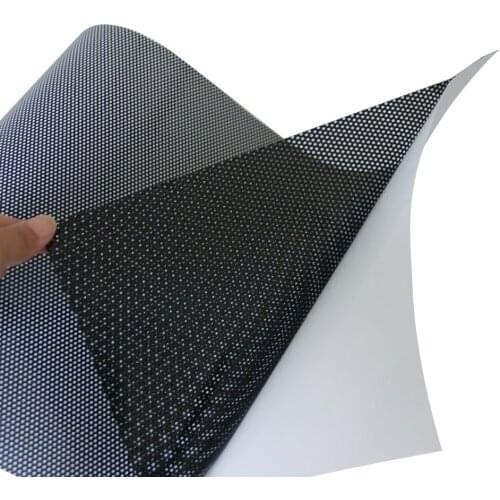 SUNICE Double Black Adversting PVC One-Way Perforated Vinyl Privacy Window Film Adhesive Glass Wrap Roll 1.22 x20m