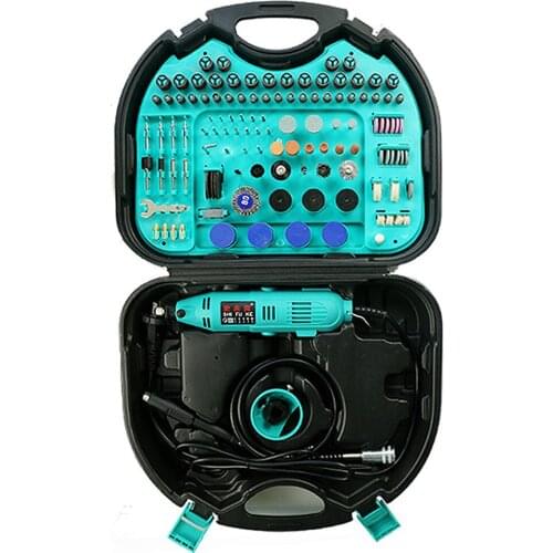 180W Electric Grinder Machine Kit Multifunctional DIY Infinitely Variable Speed Hand Electric Drill Tools Set Polishing Carving