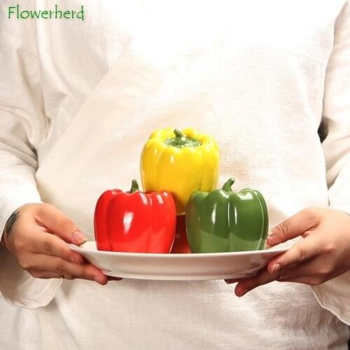 Ceramic Porcelain Tea Caddy Teaware Three-color Green Pepper Tea Cans Sealed Cans Storage Cans