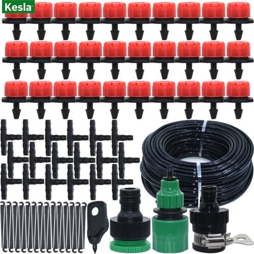 KESLA 5M-25M DIY Drip Irrigation System Automatic Watering Garden Hose Micro Drip Garden Watering Kits with Adjustable Drippers