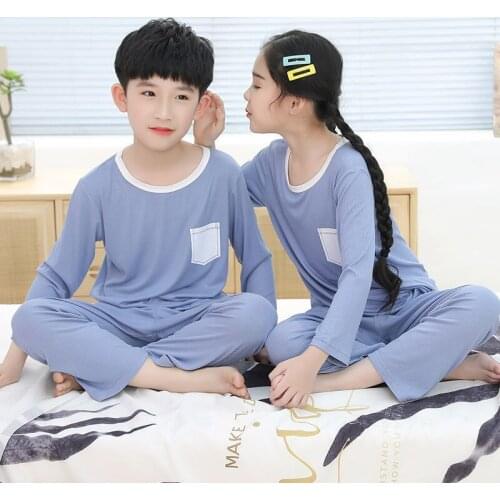 Kids Boys Sleepwear Pajamas Sets For Girls Tracksuit Long Sleeve Pullover Tops+Pants 2PCS/Set Childrens Clothing Soft Outfits