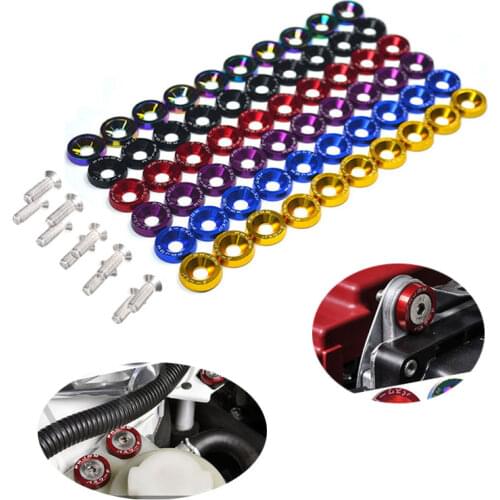 10pcs M6 JDM Car Modified Hex Fasteners Fender Washer Bumper Engine Concave Screws Car-styling