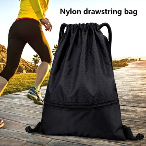 Multi-function Drawstring Backpacks Women Men Portable Black Nylon High-quality Shoulders Bag Simplicity Outdoor Travel School